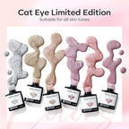 modelones Gel Nail Polish Set, 6 Colors Nude Pink Silver 9D Glassy Cat Eye - Image 5