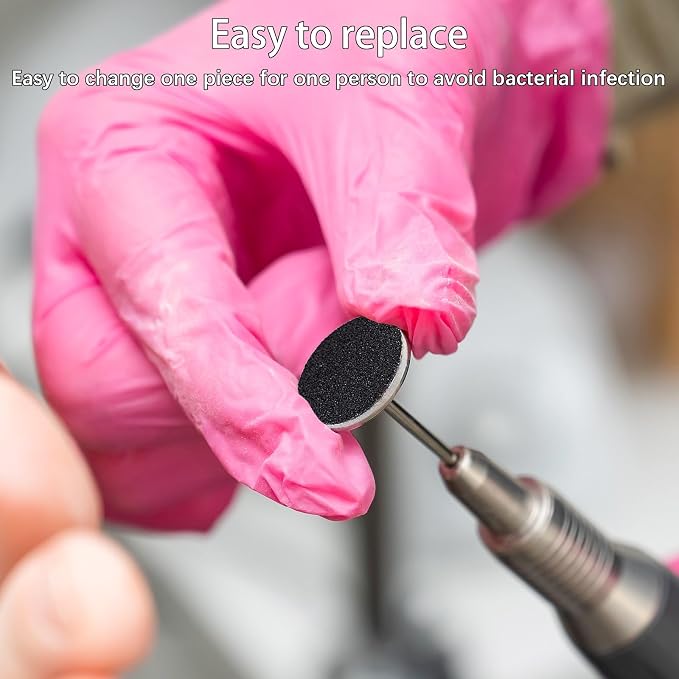 Sanding Paper Discs with Metal Nail Drill Bit Pedicure Sanding Disc 100pcs - Image 3