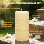 3x6 Inches Jasmine Scented Pillar Candles Ivory White Hand-Poured Long Burning - Image 4