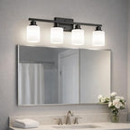 Unicozin 4-Light Bathroom Light Fixtures, Modern Black Vanity Light Over Mirror - Image 9