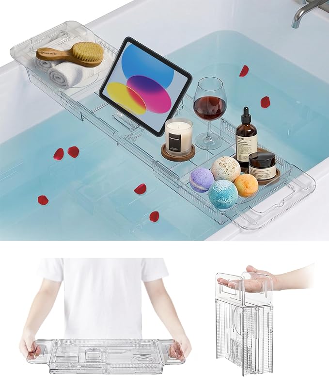 Bathtub Caddy Tray, Adjustable Bathtub Tray Table, Bath Organizer by Unknown