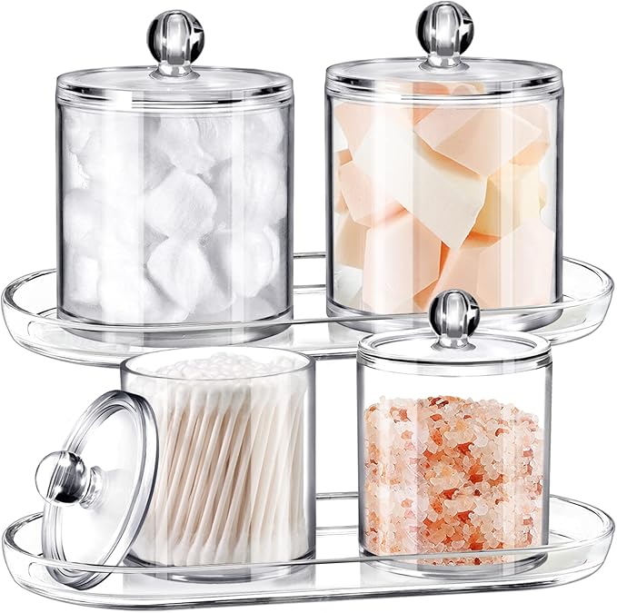 SheeChung Acrylic Vanity Tray, 2 Pack, 9.65 in x 4.5 in x 0.79 in, Catchall Tray - Image 2