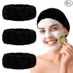Microfiber Spa Headband 3-Pack, Soft Terry Cloth Headband by Unknown