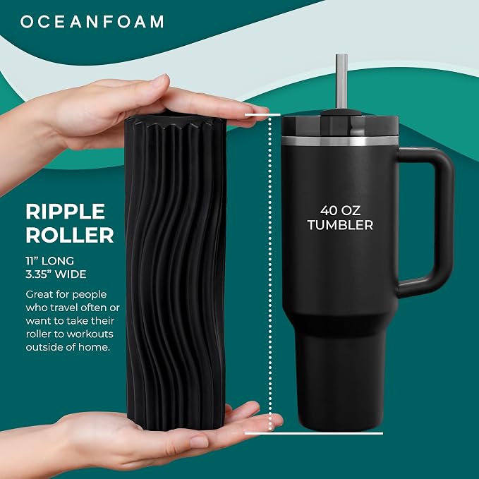 Oceanfoam Ripple Travel Foam Roller Firm Mini Foam Roller - Image 2