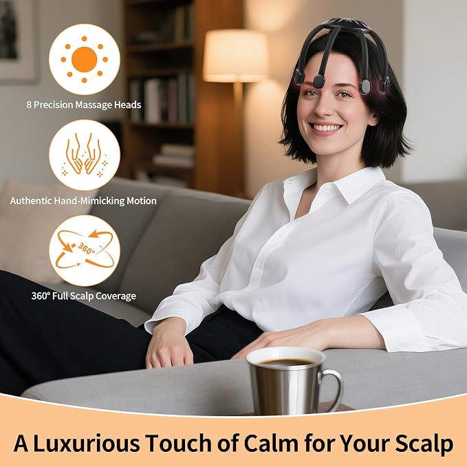 Hands-Free Scalp Massager, Electric Octopus Head Massager, Wearable Multi-Point - Image 2