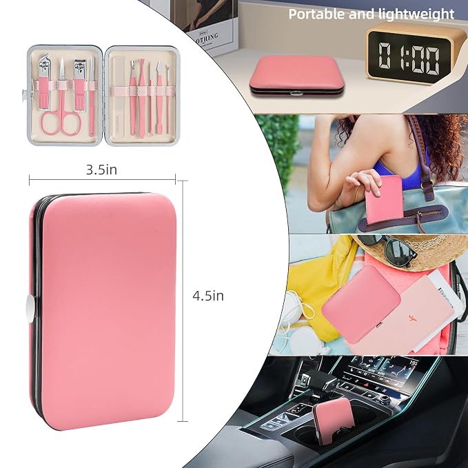 10 in 1 Manicure kit for Women Professional Pink Nail kit, Nail Care kit and - Image 6