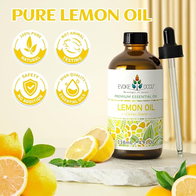 EVOKE OCCU Lemon Essential Oil for Cleansing Skin Home Diffuser Massage - Image 7
