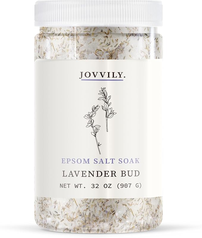 Jovvily Epsom Salt Soak with Lavender Buds & Lavender Essential Oil - 2 lb - by Jovvily