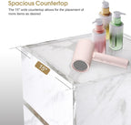BarberPub Marble Patterned Salon SPA Cabinet, Storage Barber Organizer - Image 6