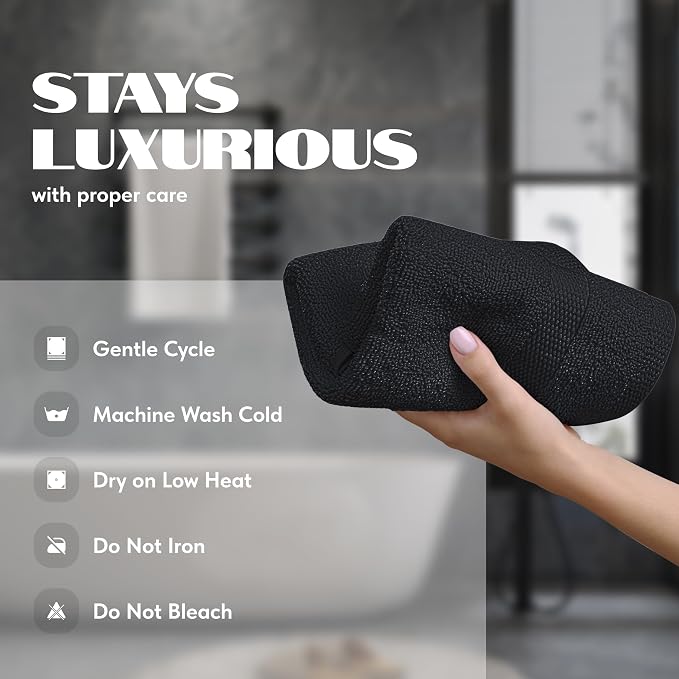 White Classic Black Hand Towels - Image 6