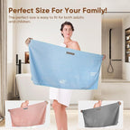 HOMEXCEL Blue Microfiber Hair Towels 5 Pack- 40 x 20 inches Super Soft - Image 5