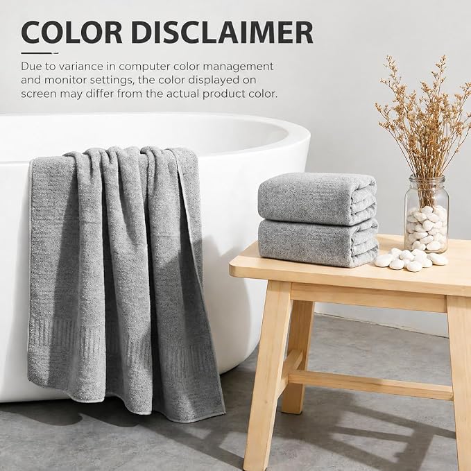 SEISSO 2 Pack Extra Large Bath Towels 63"x35", Bath Sheets - Image 5