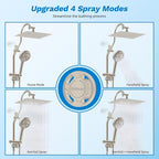 Hibbent cUPC Certified All Metal 12" Rainfall Showerhead Combo, High Pressure - Image 3
