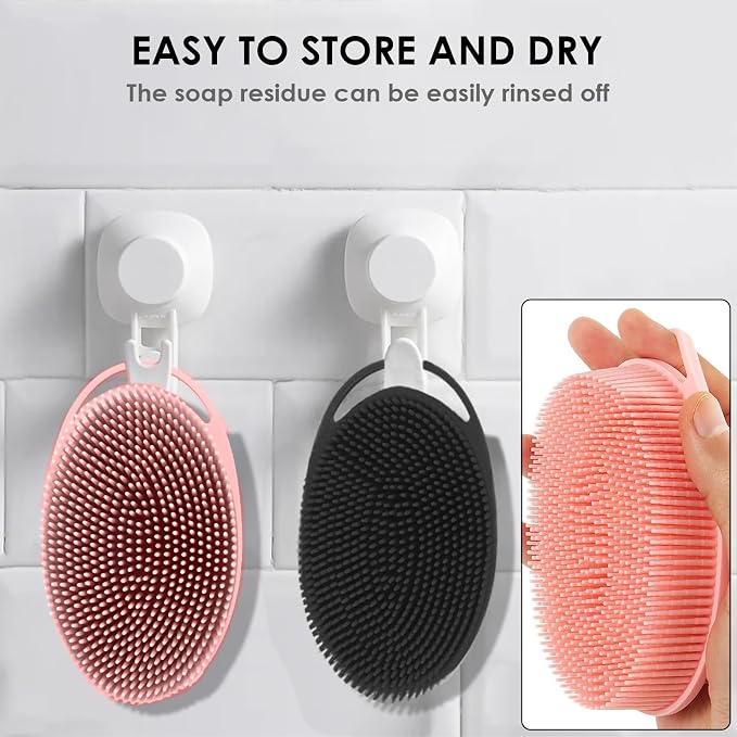 RamPula Silicone Body Scrubber, Silicone Loofah, Quick-Dry Exfoliating Body - Image 3