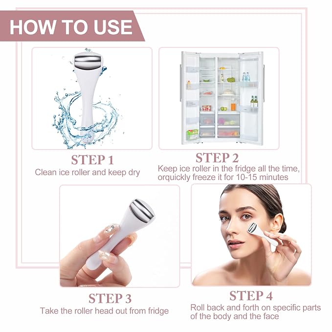 MAANGE Mini Eye & Face Rollers for Eye Massager, Stainless Steel Eye Ice Roller - Image 5