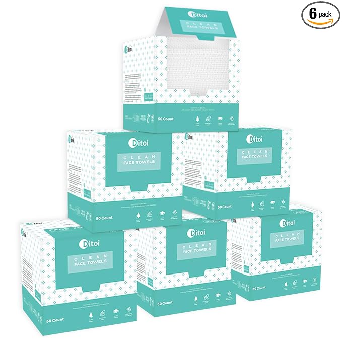 Face Towels, Face Towelettes XL, Ultra Soft Makeup Remover Dry Wipes, Thick by Ditoi