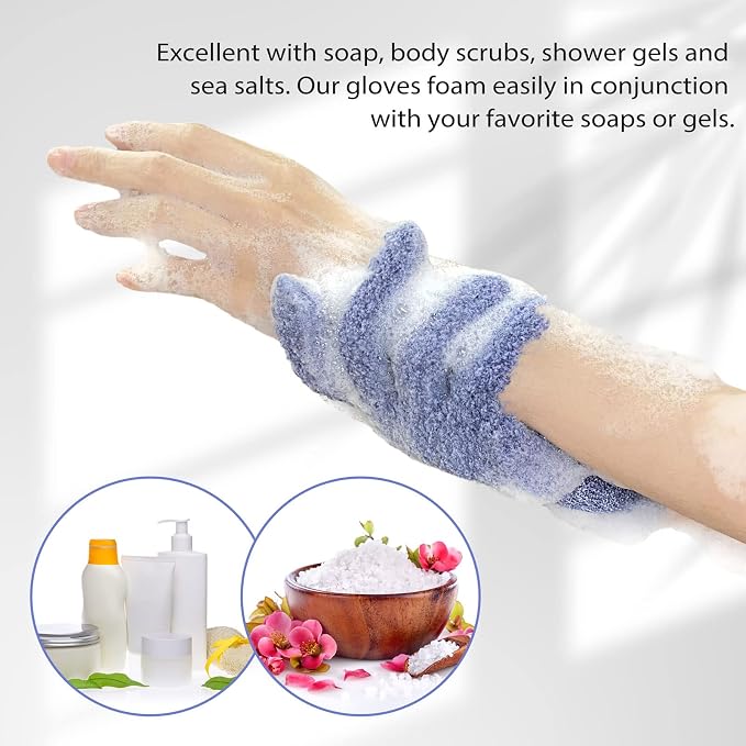 Evridwear Exfoliating Dual Texture Bath Gloves - Image 7