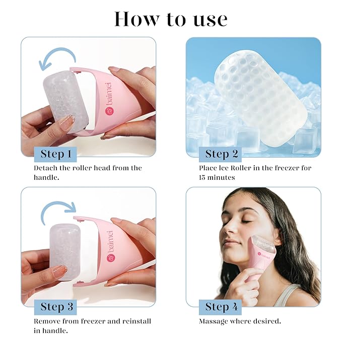 BAIMEI IcyMe Ice Roller for Face and Gua Sha Facial Tool Set, Ice Face Roller - Image 4