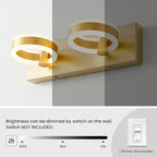 LED Bathroom Light Fixtures, 15inch Gold Vanity Lights, Modern 2 Light Acrylic - Image 3