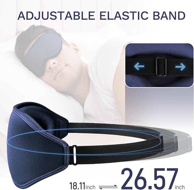 99% Fully Block Out Light Eye Sleep Mask, 3D Deep Contoured Eyes Cover Zero - Image 6