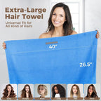 HOMEXCEL 2 Pack Large Microfiber Hair Towels Waffle Weave- 40 x 26.5 inches - Image 2