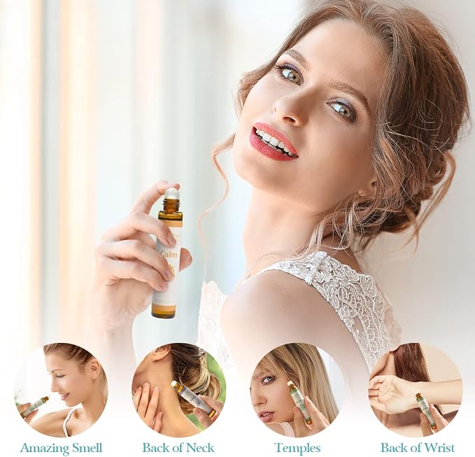 Aromatherapy Essential Oils Roll On Set, Natural Pre-diluted Blend Oils - Image 4
