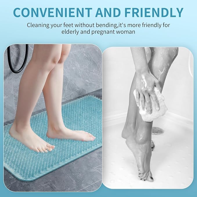 Yolife Shower Foot Scrubber Mat, Anti-Slip Bath Mat - Image 5