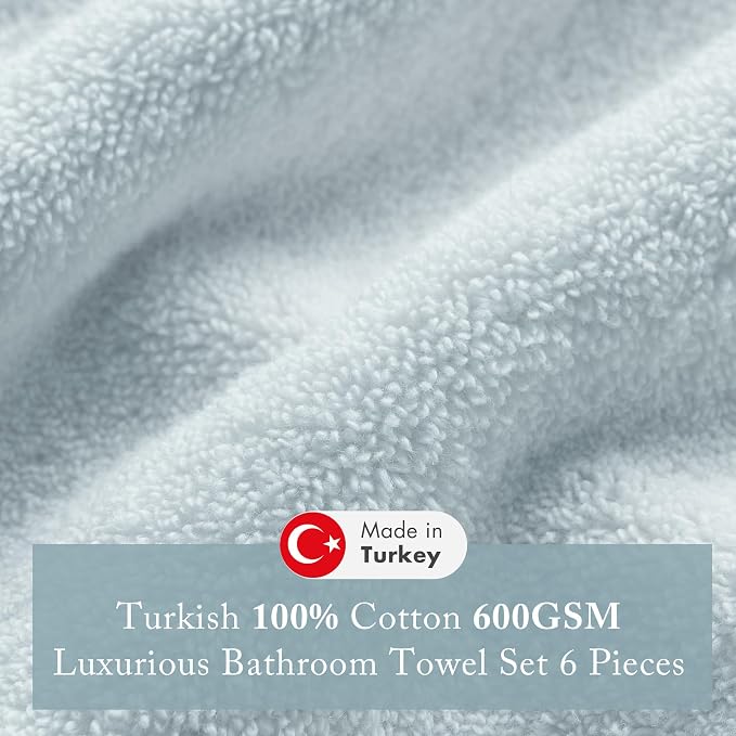 Madison Park Turkish 100% Cotton 600Gsm Luxury Premium Thick Soft Absorbent - Image 3