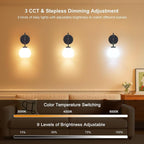 SANTOSTOCK Black Wireless Rechargeable Wall Sconces - Image 5