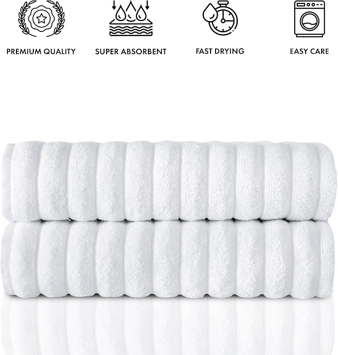 Classic Turkish Towels CTT Premium 2 Pack Bath Towels Set, Made - Image 6