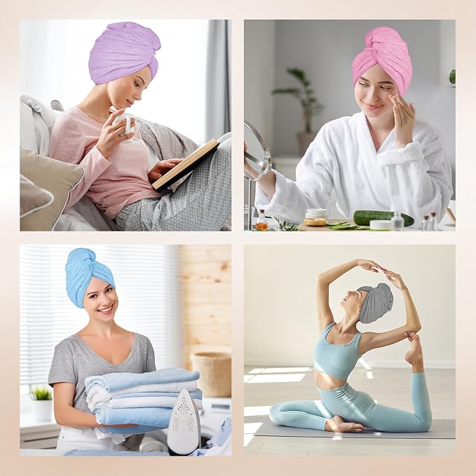 AIDEA Microfiber Hair Towel, 40 X 20 Inches Soft Wrap - Image 7