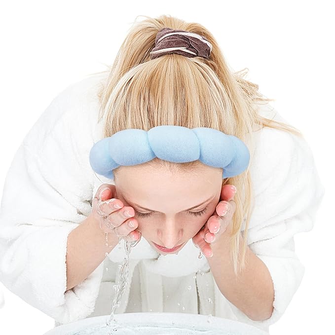 Zkptops Spa Headband for Washing Face Wristband Set Sponge Makeup Skin Care - Image 9