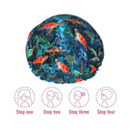 Sea Turtle Shower Cap For Women Adjustable Double Waterproof Layers Bathing - Image 7