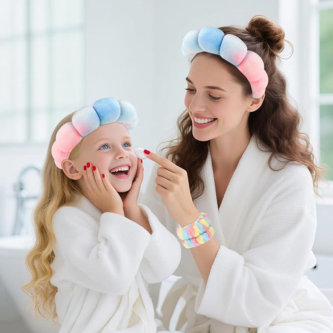 Zkptops Spa Headband for Washing Face Wristband Set Sponge Makeup Skincare - Image 8