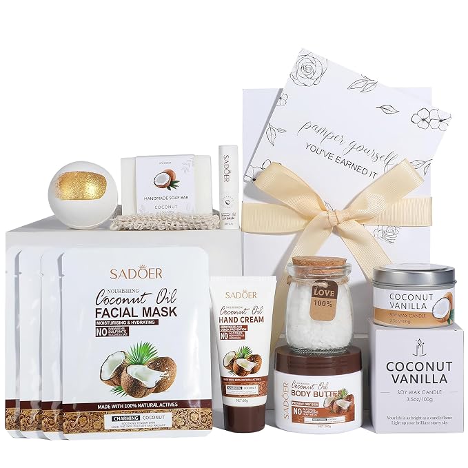 Coconut Spa Gifts for Women Birthday Self Care Kit Mothers Gifts Basket Thank by Unknown