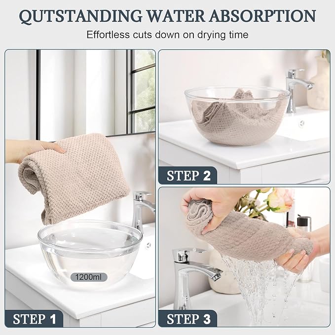 BEoffer 2 Pack Microfiber Hair Towel - Image 3