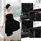 Black Hand Towels Set 2 Pack-16“x31”, Ultra Soft Microfibers Bathroom Towel Set - Image 3