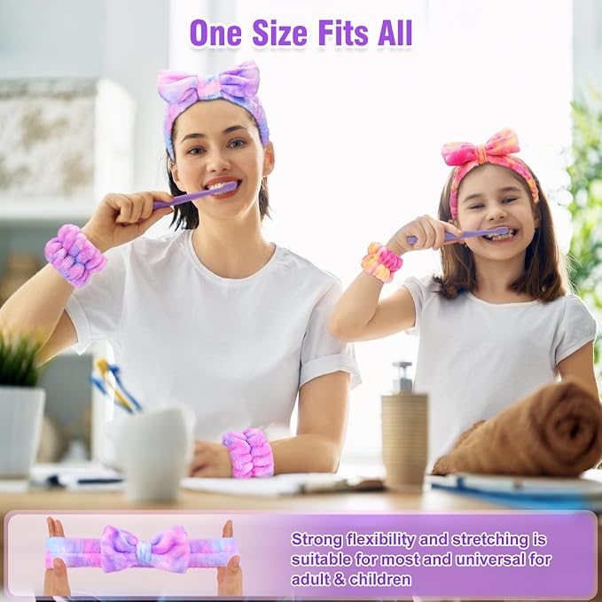 6 Pack Spa Headband with Wristbands: Washing Face Facial Makeup Skincare - Image 5