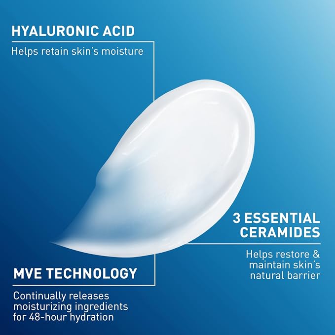 CeraVe Moisturizing Cream, Face Body Moisturizer, Normal to Dry Skin, 8 Fl Oz - Image 3