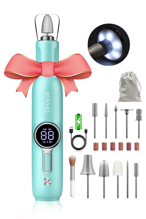 Nail Drill Kit, Cordless Electric Nail Drill Professional Kit 20000rpm Electric by GroyalProfessionalNailDrill