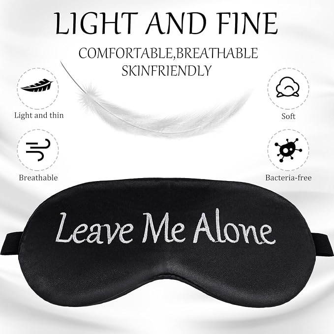 Geyoga 4 Pieces Funny Eye Mask for Sleep Soft Satin Blocking Blindfold - Image 2