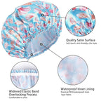 Shower Caps for Women, Double Layers Shower Cap Reusable Waterproof, Bathing - Image 5