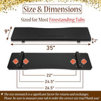 Stylish Black Bamboo Bathtub Tray Caddy - Image 2