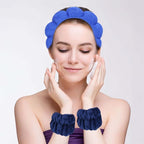 Beleki Spa Headband for Washing Face Wristband Set Sponge Makeup Skincare Face - Image 4