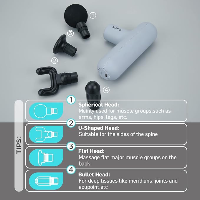 NEPQ Mini Massage Gun, SK6 Fascial Gun Portable Deep Tissue Percussion Muscle - Image 4