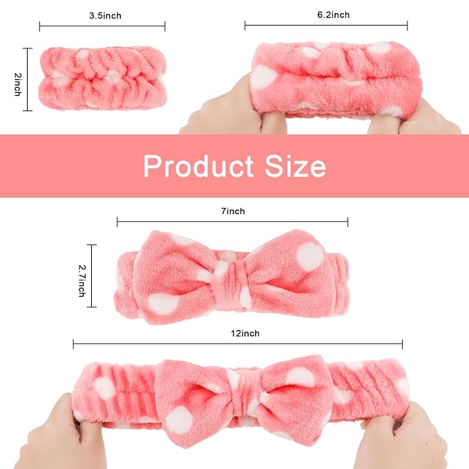 CIEHER 12 PCS Makeup Headband for Women Wrist Washband Scrunchies Cuffs for - Image 4