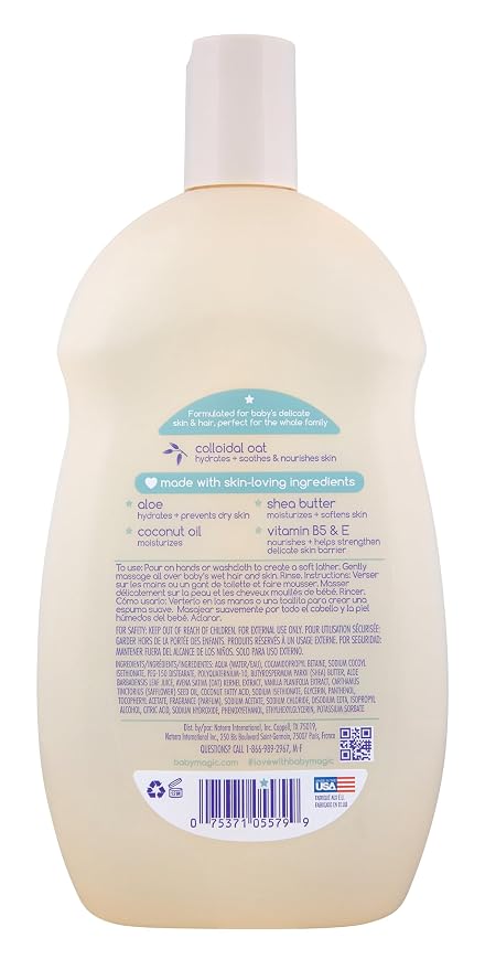 Baby Magic Soothing Hair & Body Wash, Vanilla & Oat, Soothes and Cleanses - Image 2