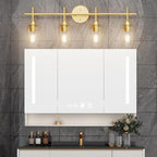 Ralbay 4-Lights Gold Vanity Light Fixture Vintage Gold Vanity Lights Wall - Image 6
