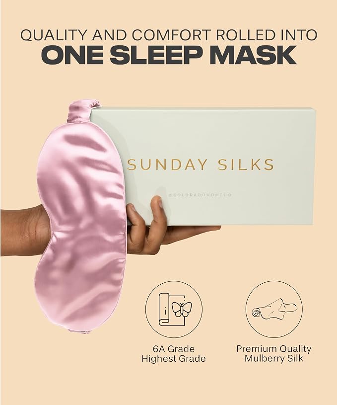 SUNDAYSILKS™ Exclusive Mulberry Silk Sleep Mask | Soft Eye Covers, and - Image 2