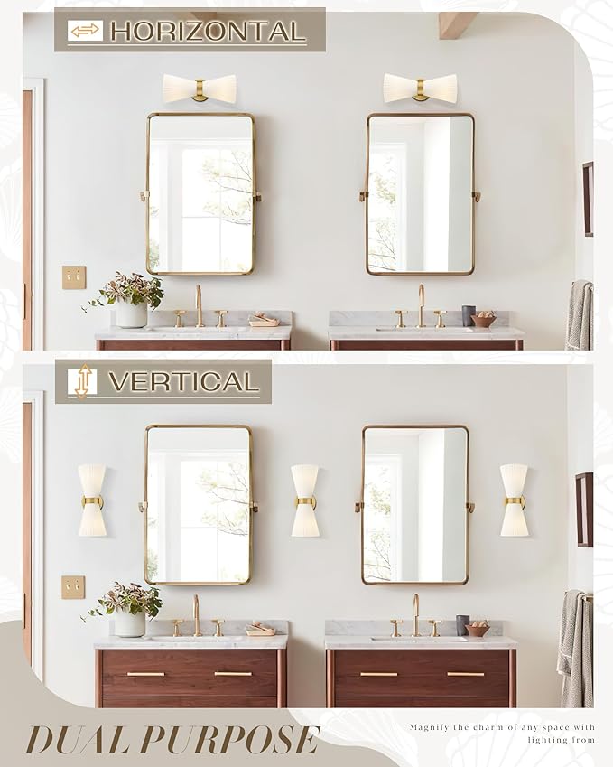 Gold Sconce Wall Lighting, HWH Single Wall Vanity Light Fixture Brushed Gold - Image 4
